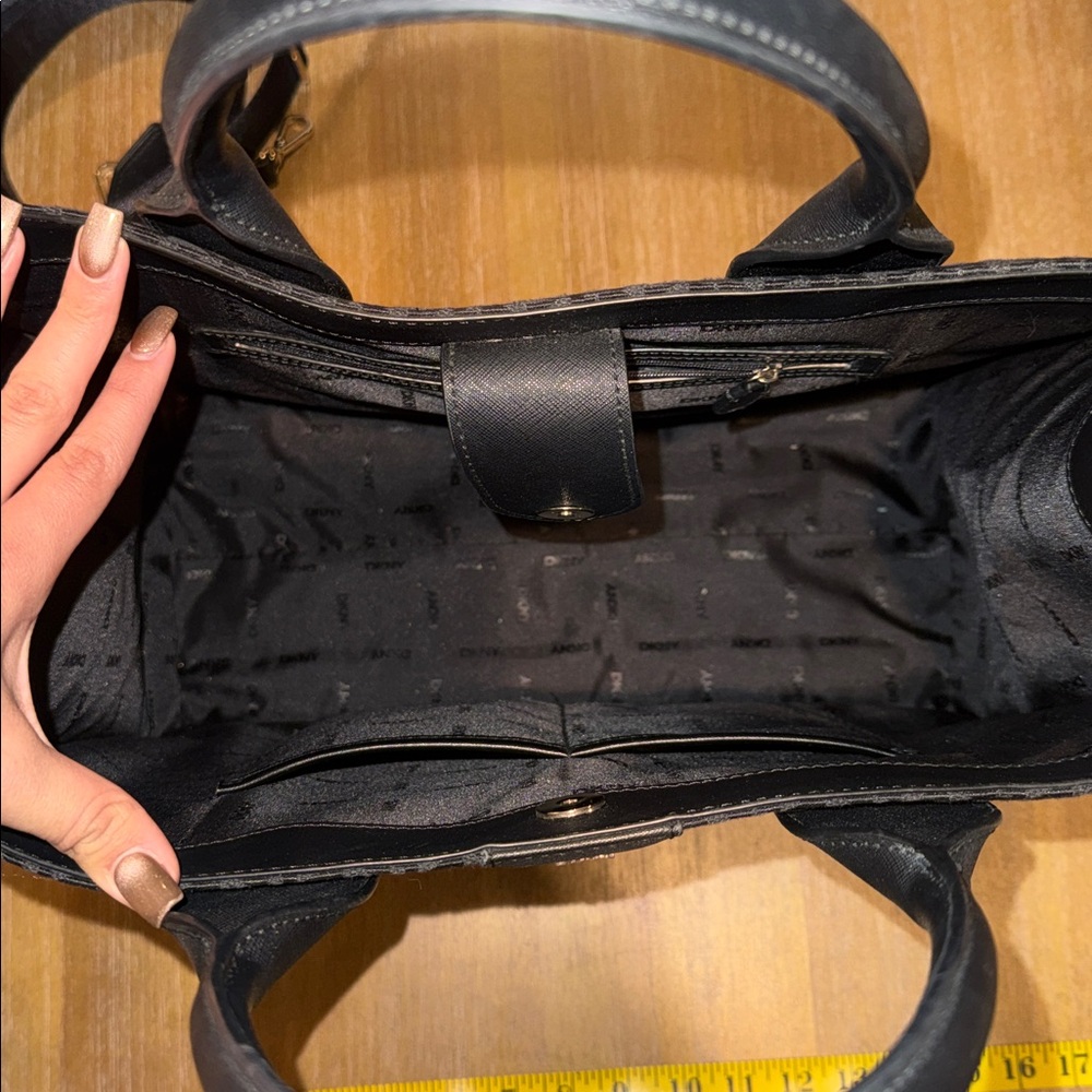 DKNY Black and Cream Patterned Tote - Picture 2 of 4